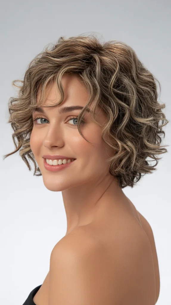Curly Choppy Bob for Fine Hair