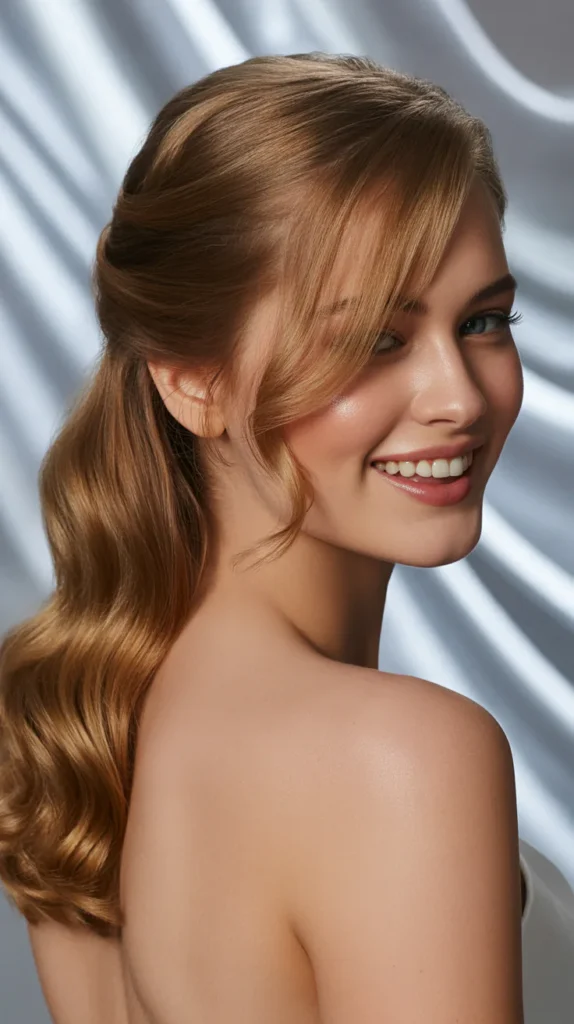 Side-Swept Half-Up Half-Down Hairstyle