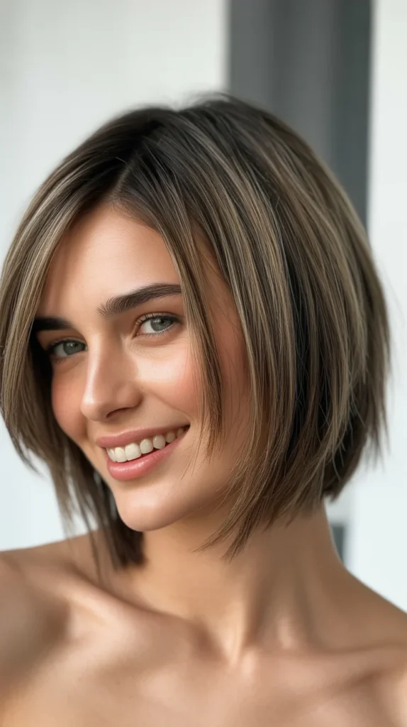 Textured Choppy Bob with Side Part
