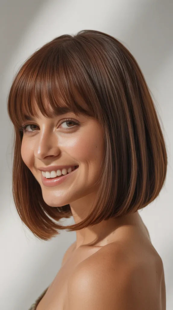 Shoulder-Length Bob with Bangs