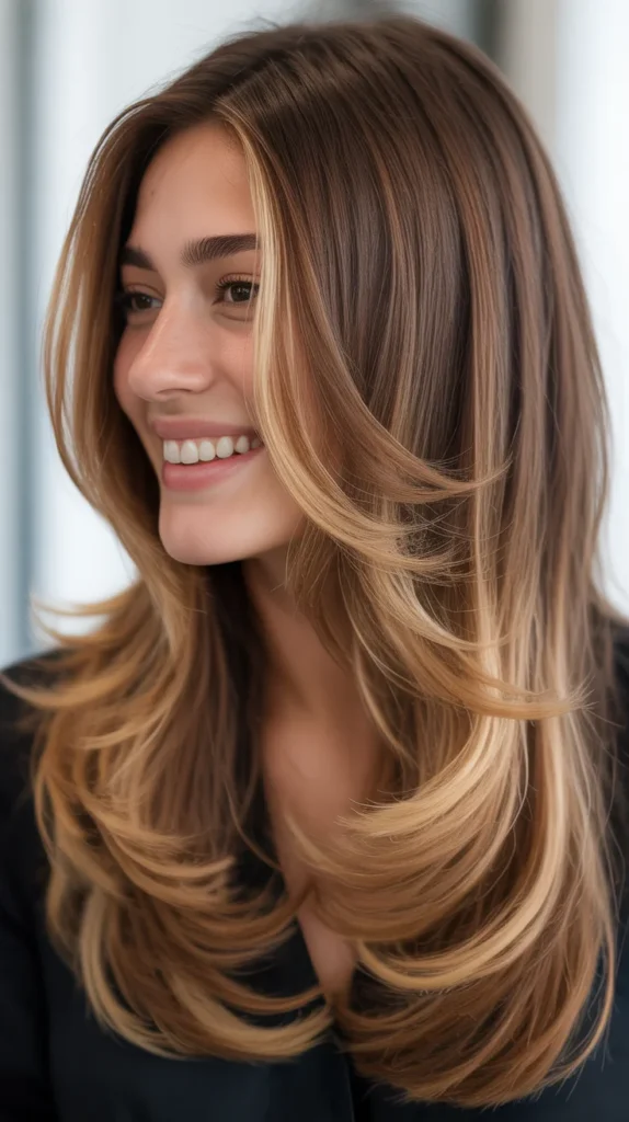 Long Layered Hair with Ombre Coloring