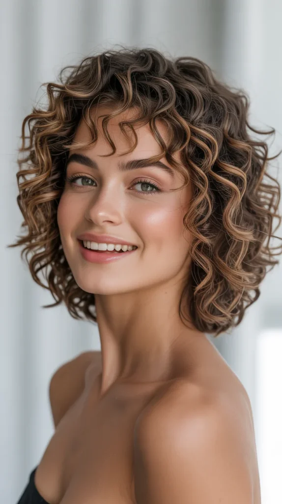 Curly Bob with a Middle Part