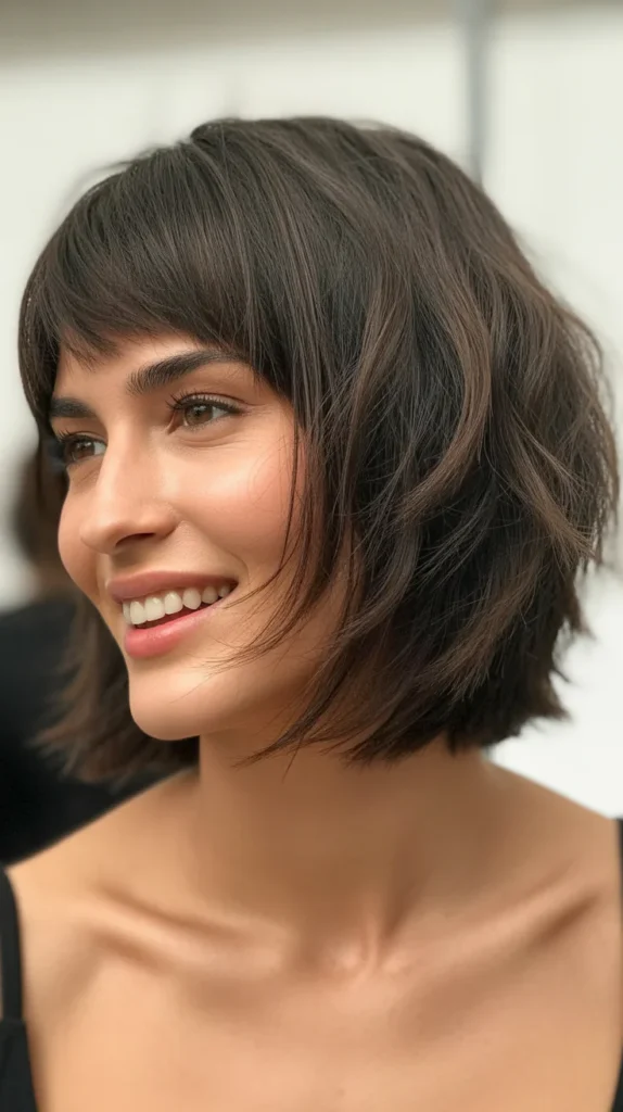  Choppy Bob with Blunt Bangs for Fine Hair