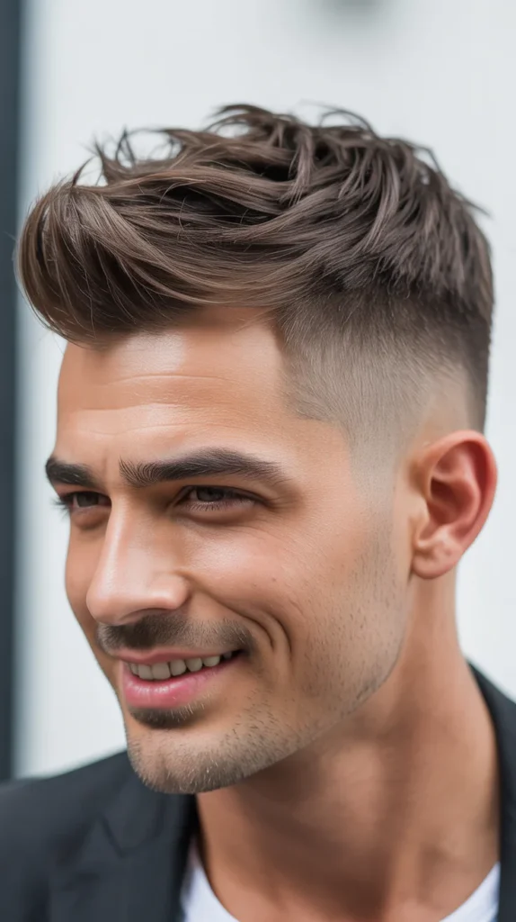 Sharp Tapered Fade with Tousled Top