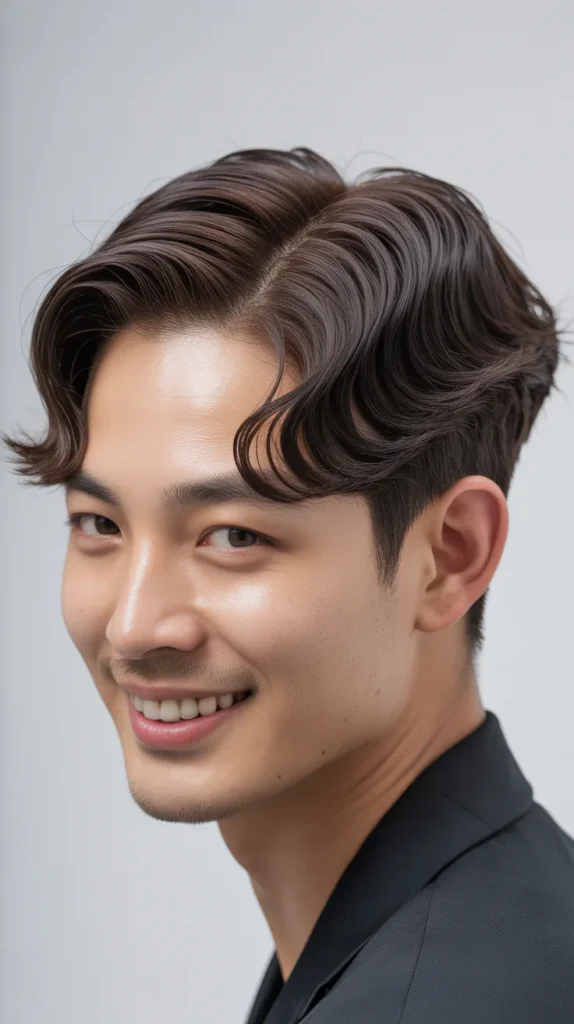 Korean Side Part with Soft Waves