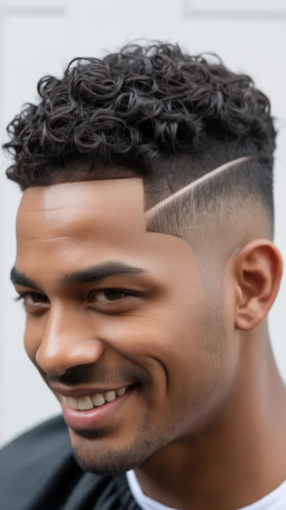 Curly Mid Taper Fade