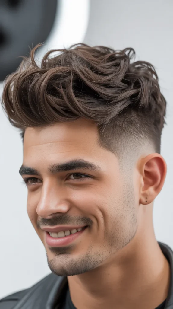 Messy Quiff with a Low Fade