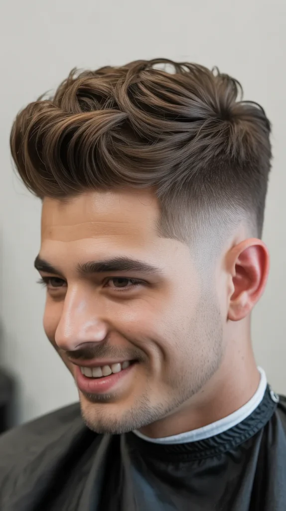 Quiff with a Mid Fade