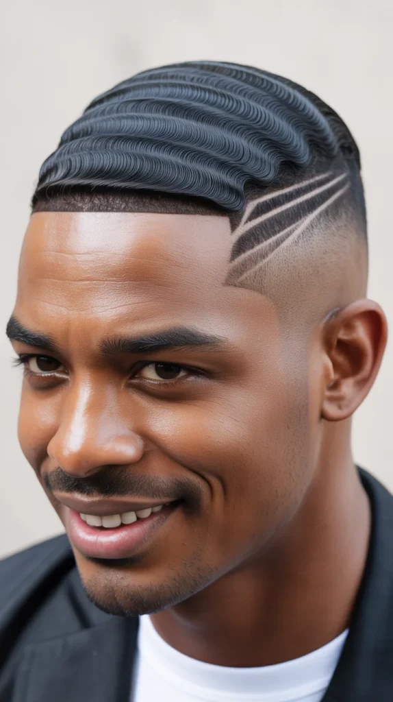 Classic Mid Taper Fade with Waves