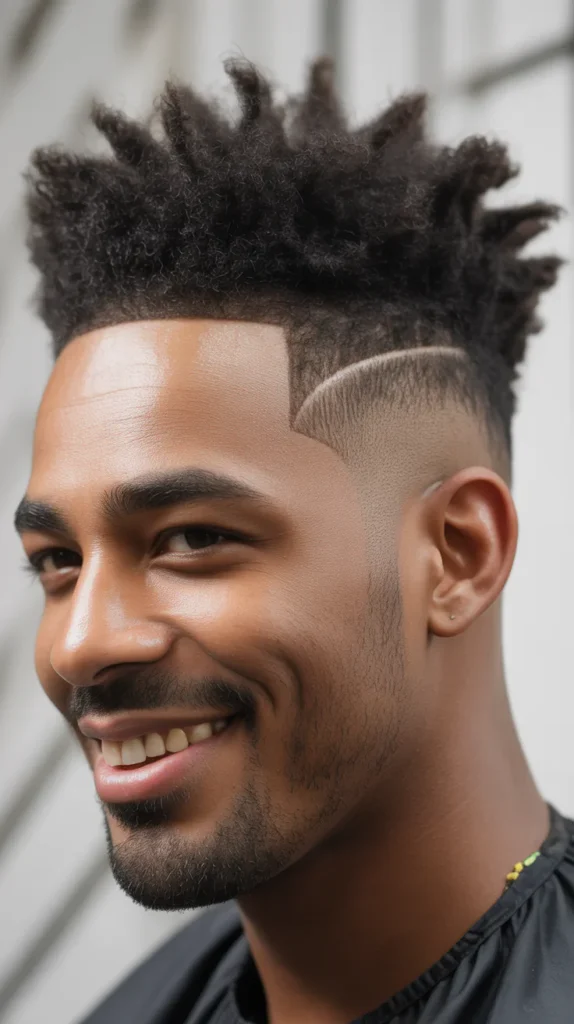 Mid Taper Fade with Afro