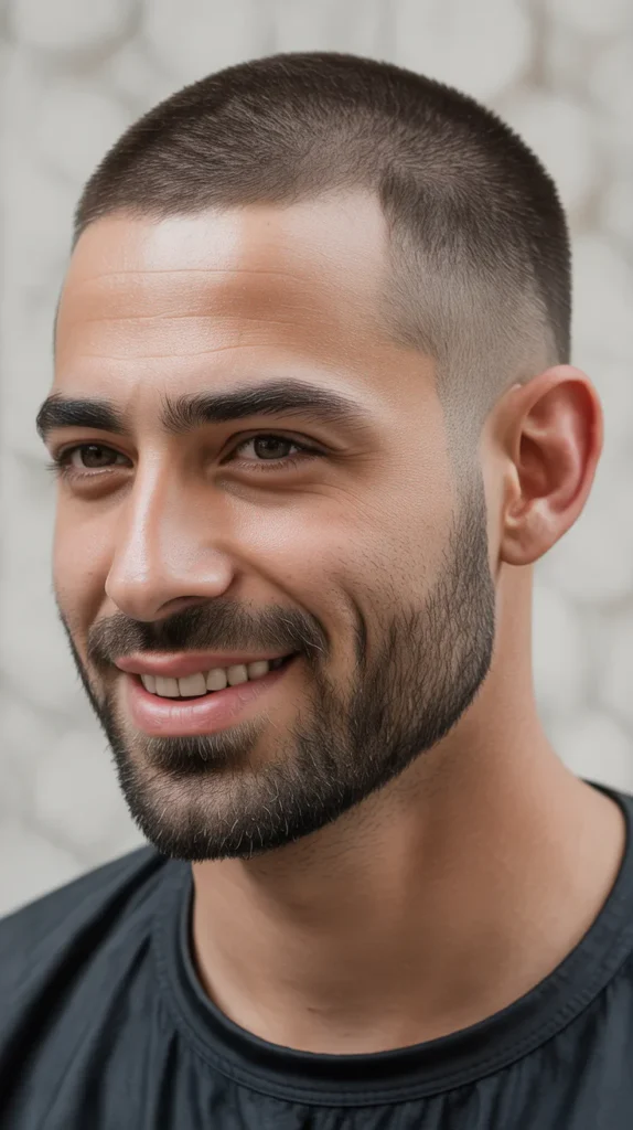  Buzz Cut with Beard Fade