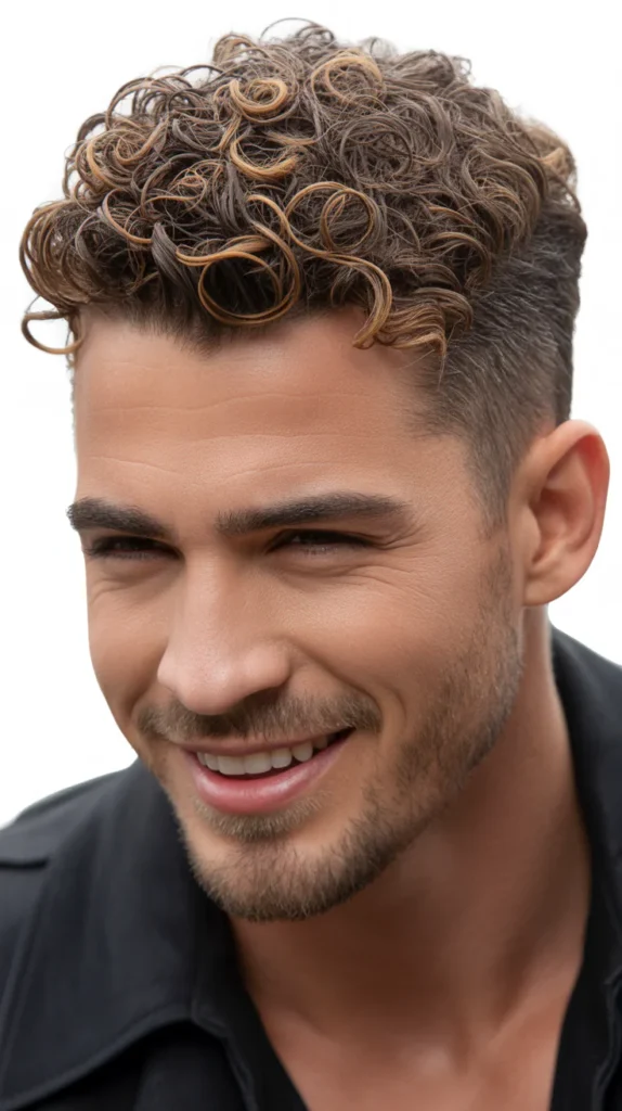 Short Curly Slicked Back