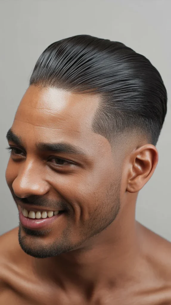 Slicked Back Mid Taper Fade