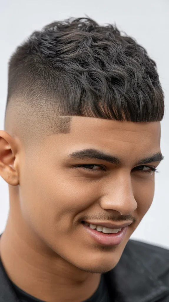 Short High Fade with Textured Fringe