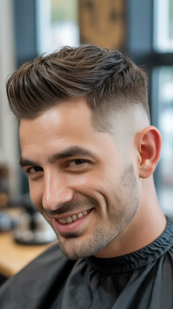 Textured Side Part with Low Fade