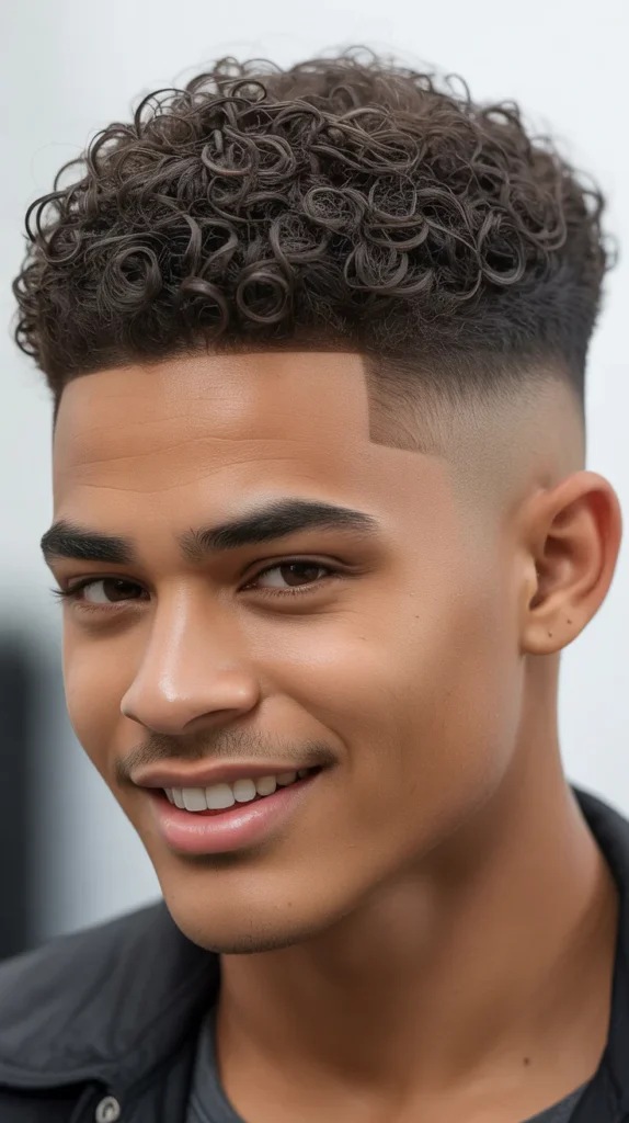  Curly High Top Fade