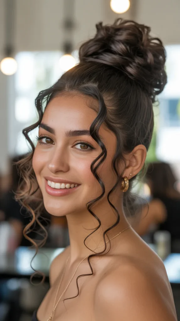 High Bun with Curls