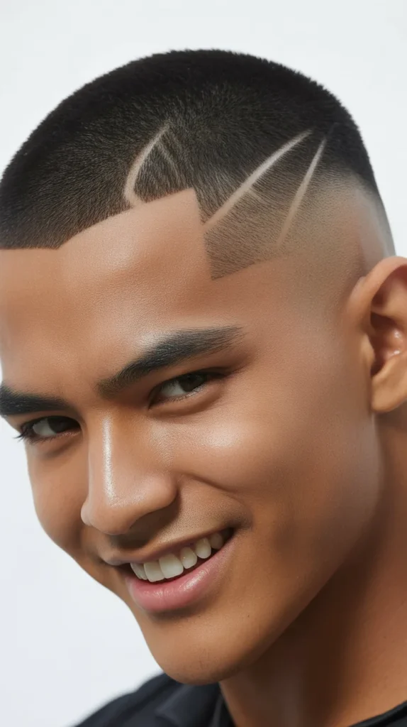 Buzz Cut with a Fade and Design