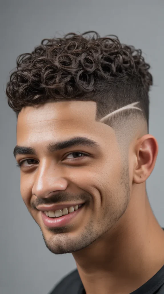  Curly Top with a Fade