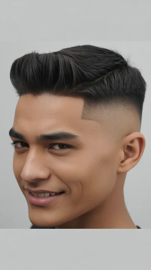 Short Pompadour with a Clean Fade