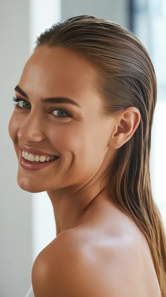 Quick Slicked Back Look