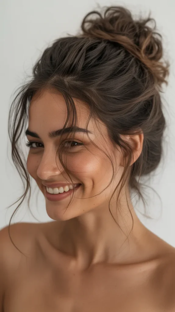 Messy Bun with Face-Framing Pieces