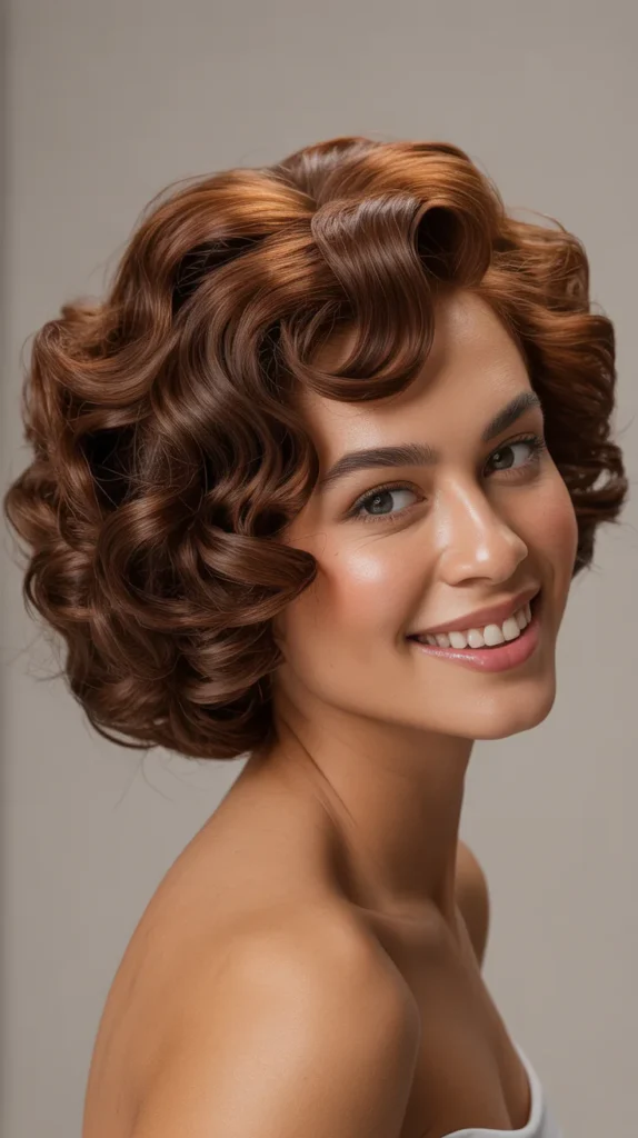 Bouncy Curls with a Side Part