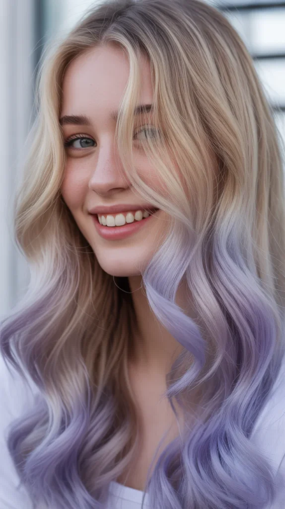 Ash Blonde with Lavender Tips