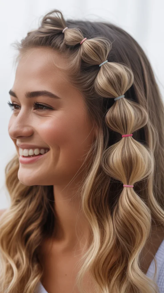 Half-Up Bubble Braid