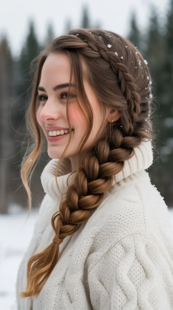 Braided Ponytail Winter Hair Braid