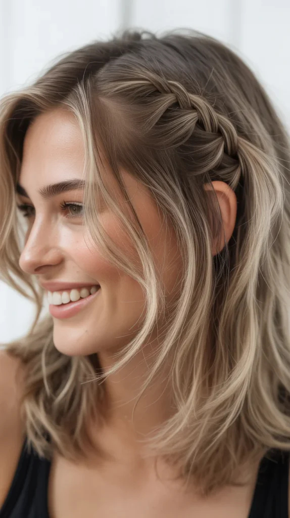 Layered Medium Hair with Loose Braids