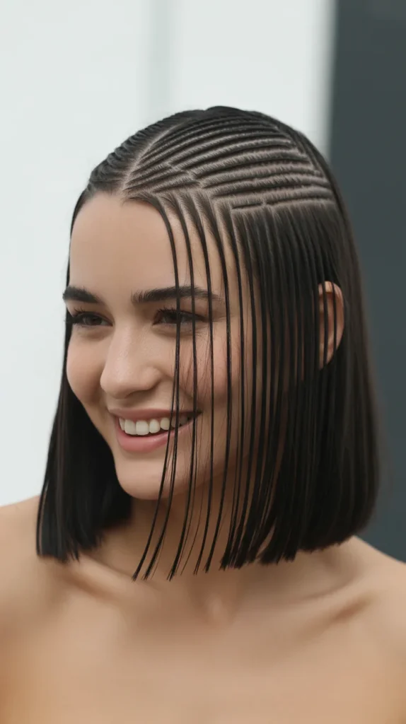 Blunt Cut with a Center Part