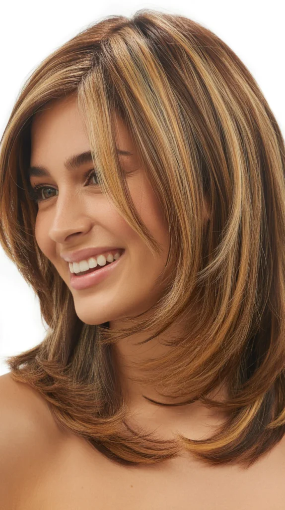 Medium-Length Hair with Highlights and Layers