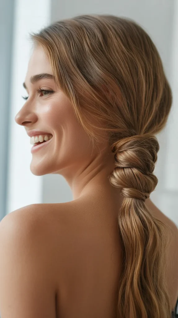  Low Twisted Ponytail