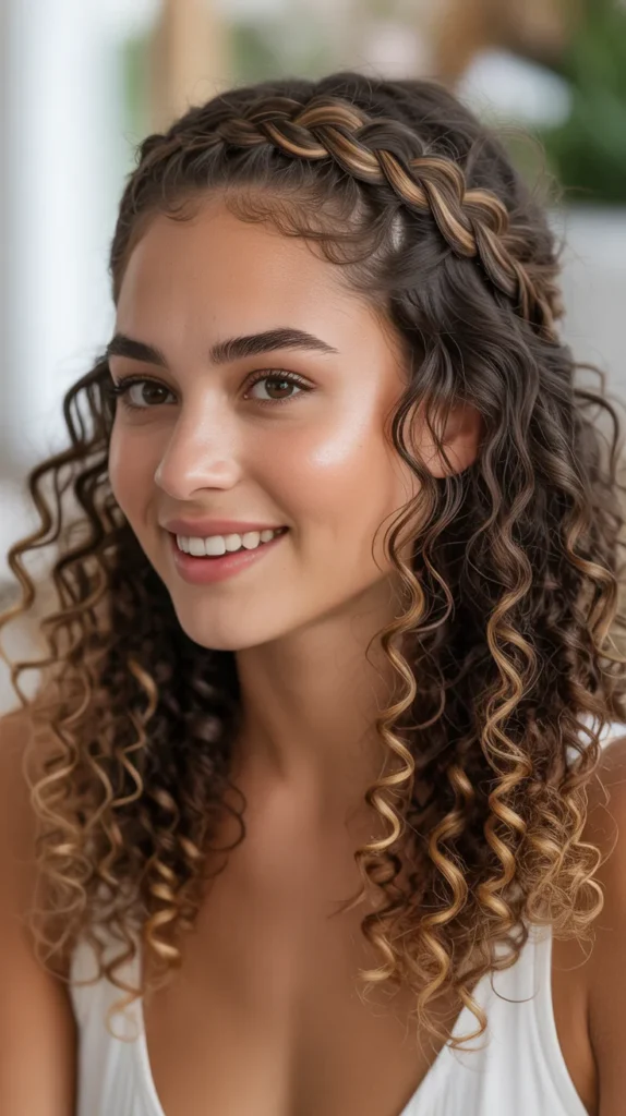 Braided Crown with Curls