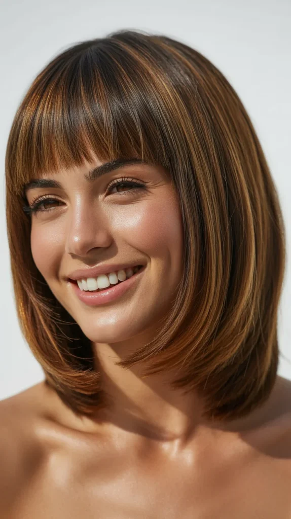 Layered Bob with Blunt Bangs