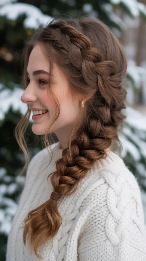 Loose French Winter Hair Braid
