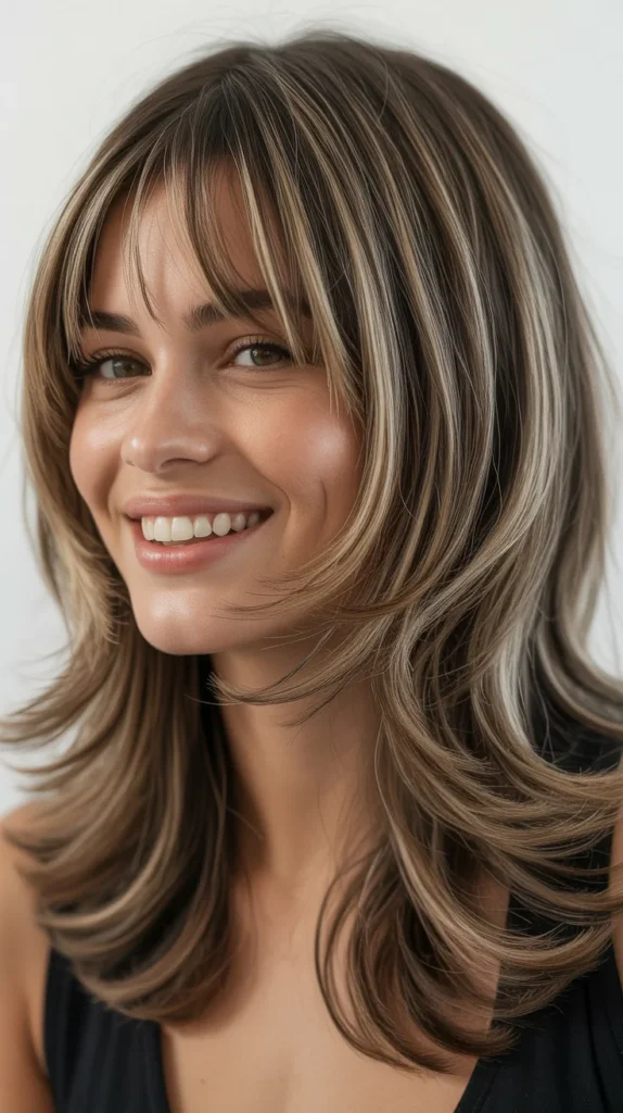 Long Shag with Curtain Bangs