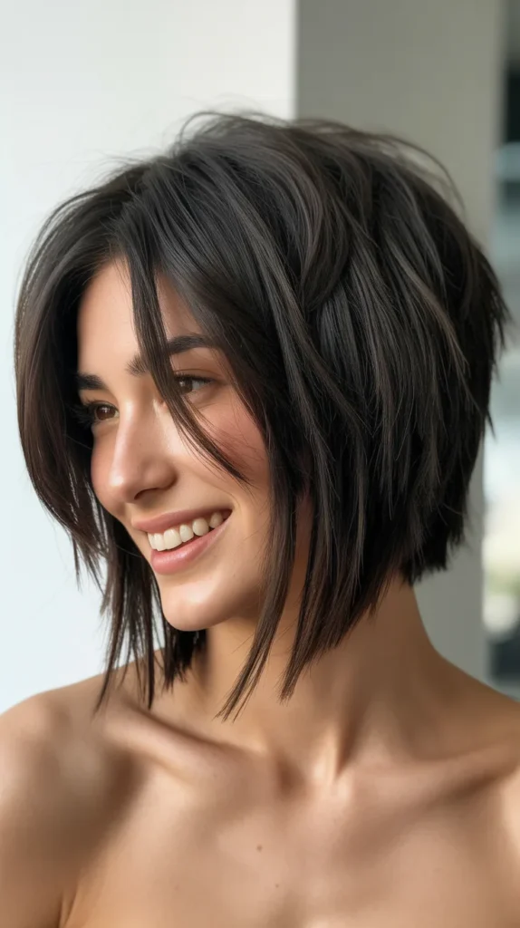 Asymmetrical Choppy Bob