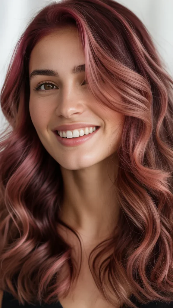 Burgundy Rose Gold Hair