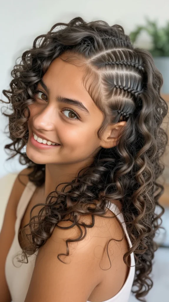 Side Braids with Loose Curls