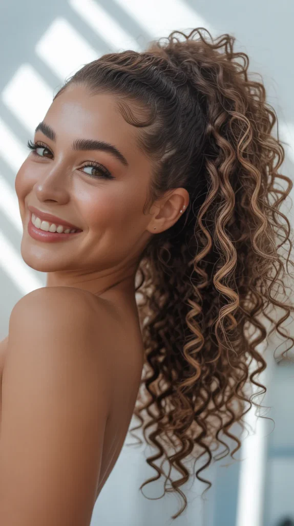 High Curly Ponytail