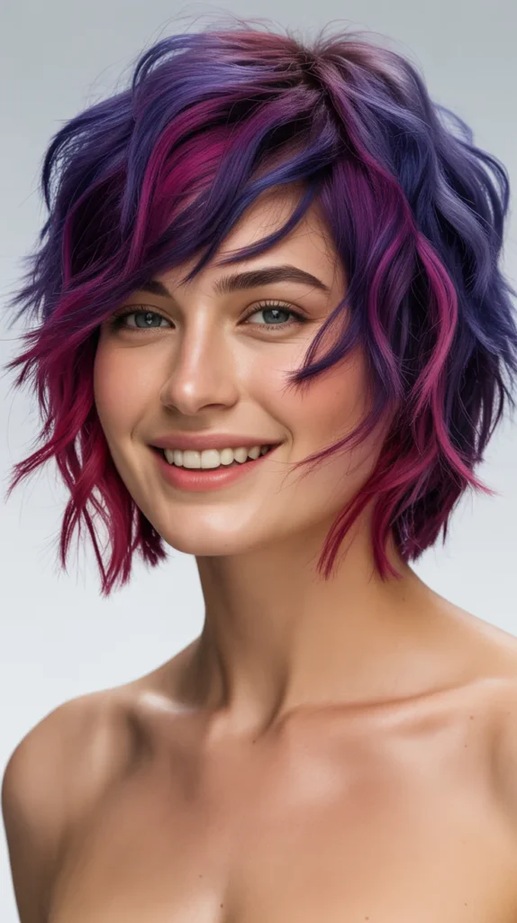 Bold Colored Choppy Bob