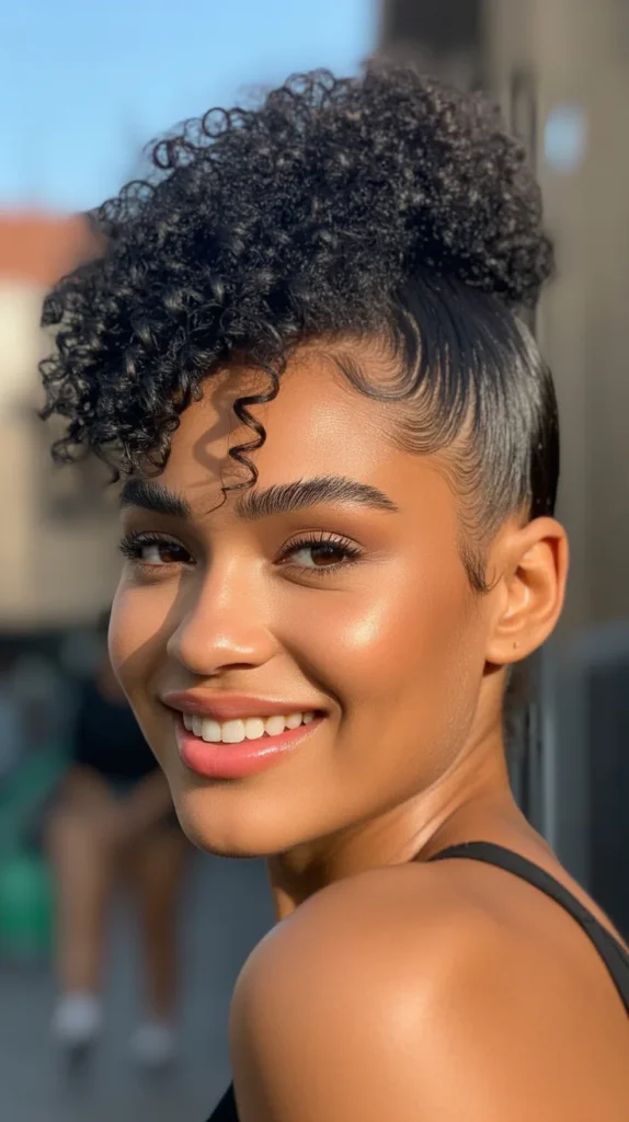 Side-Swept Afro Puff