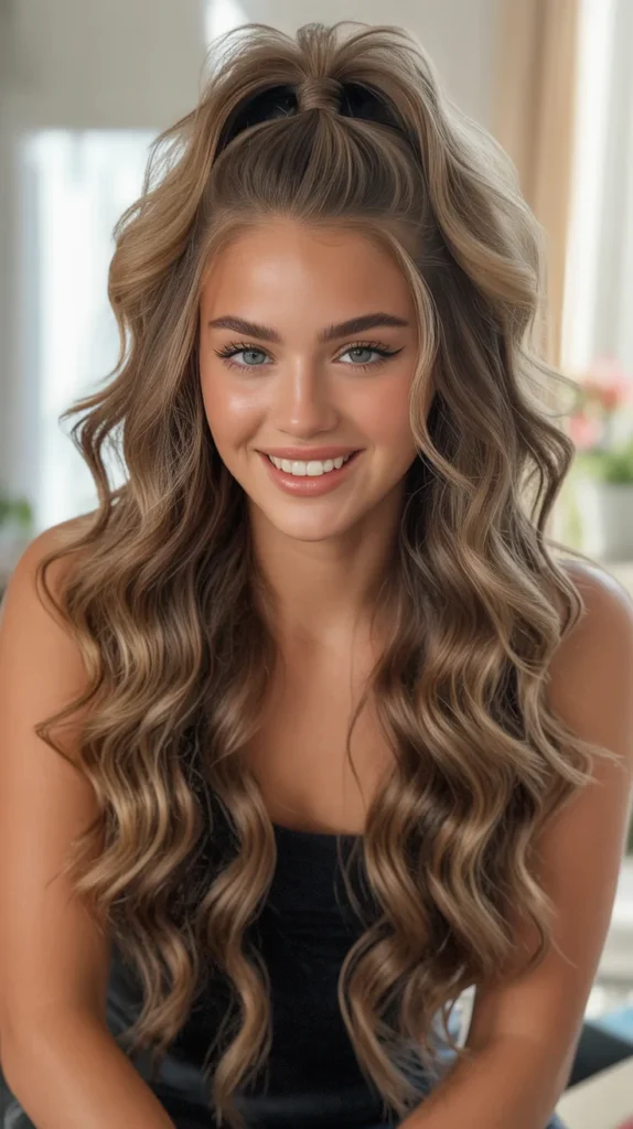  Wavy High Ponytail