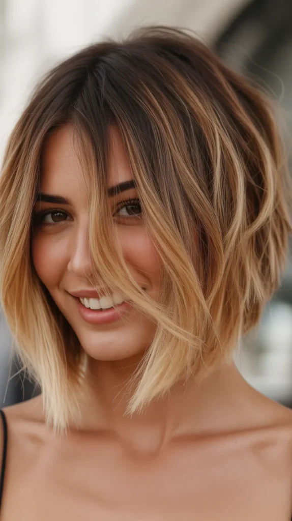 Ombre Choppy Bob