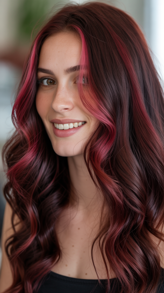 Burgundy Peekaboo Highlights