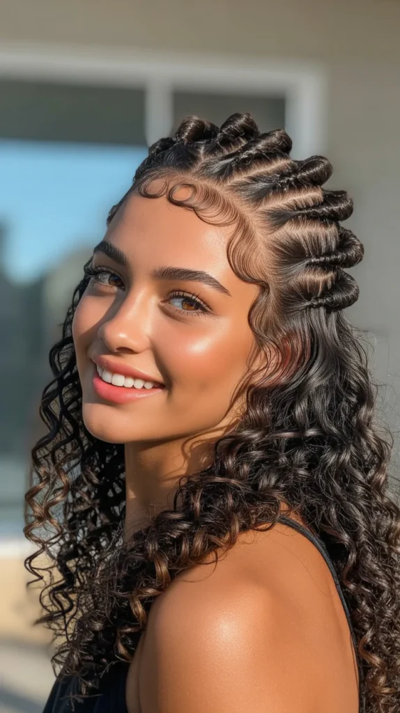 Crown Twists with Loose Curls