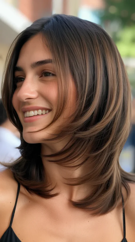 Medium-Length Hair with Feathered Ends