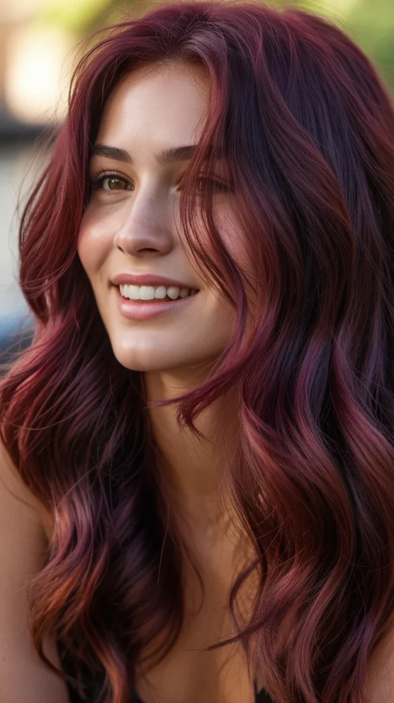 Jewel-Toned Burgundy Hair
